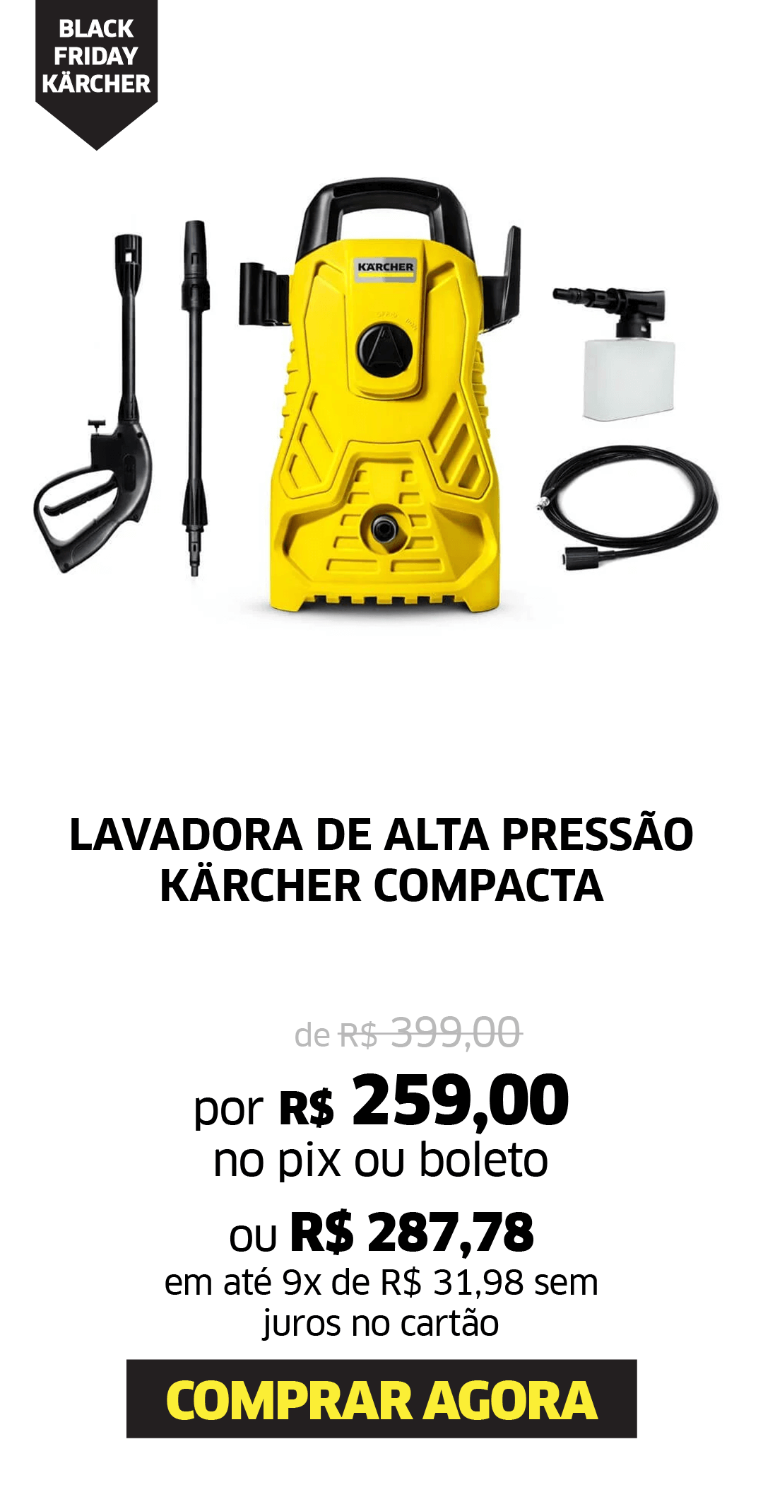 LAVADORA DE ALTA PRESSÃO KARCHER COMPACTA