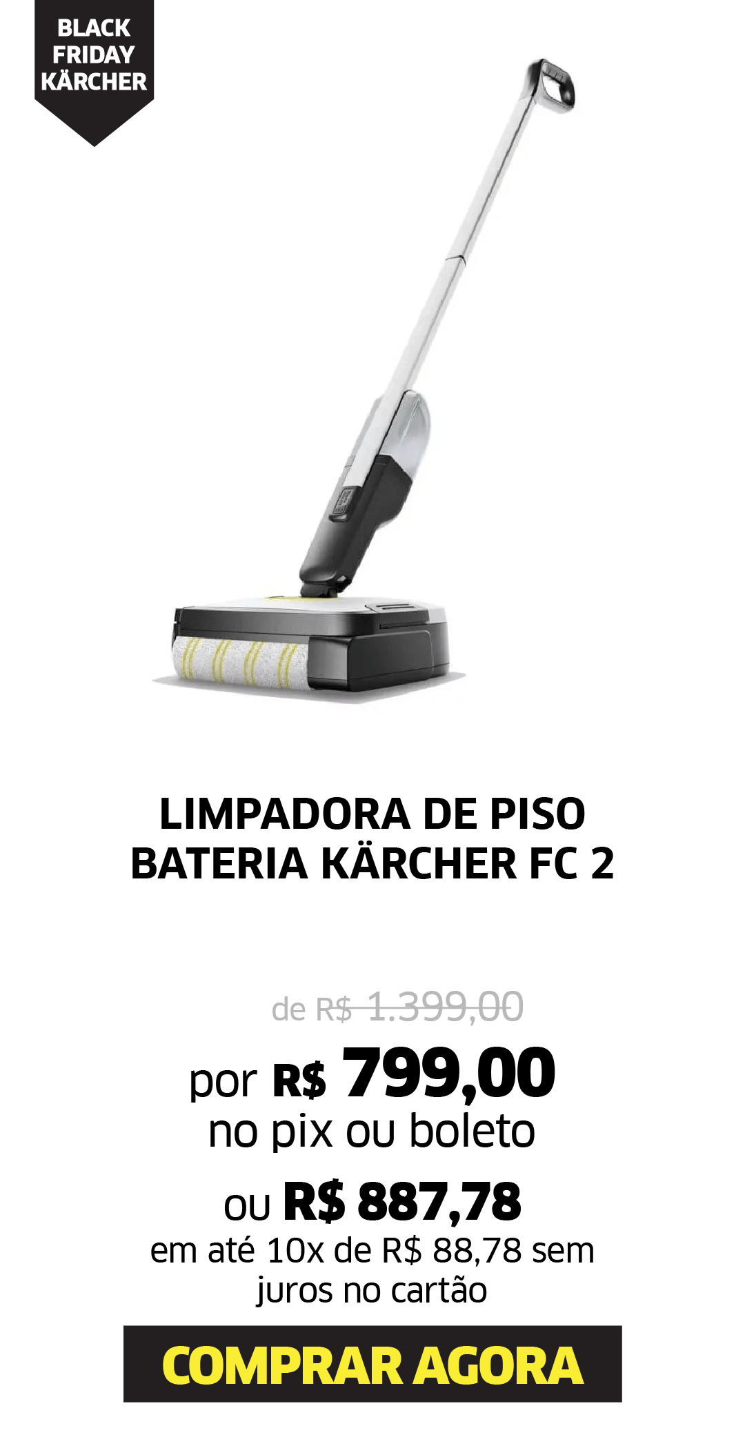 LIMPADORA DE PISO BATERIA KÄRCHER FC 2