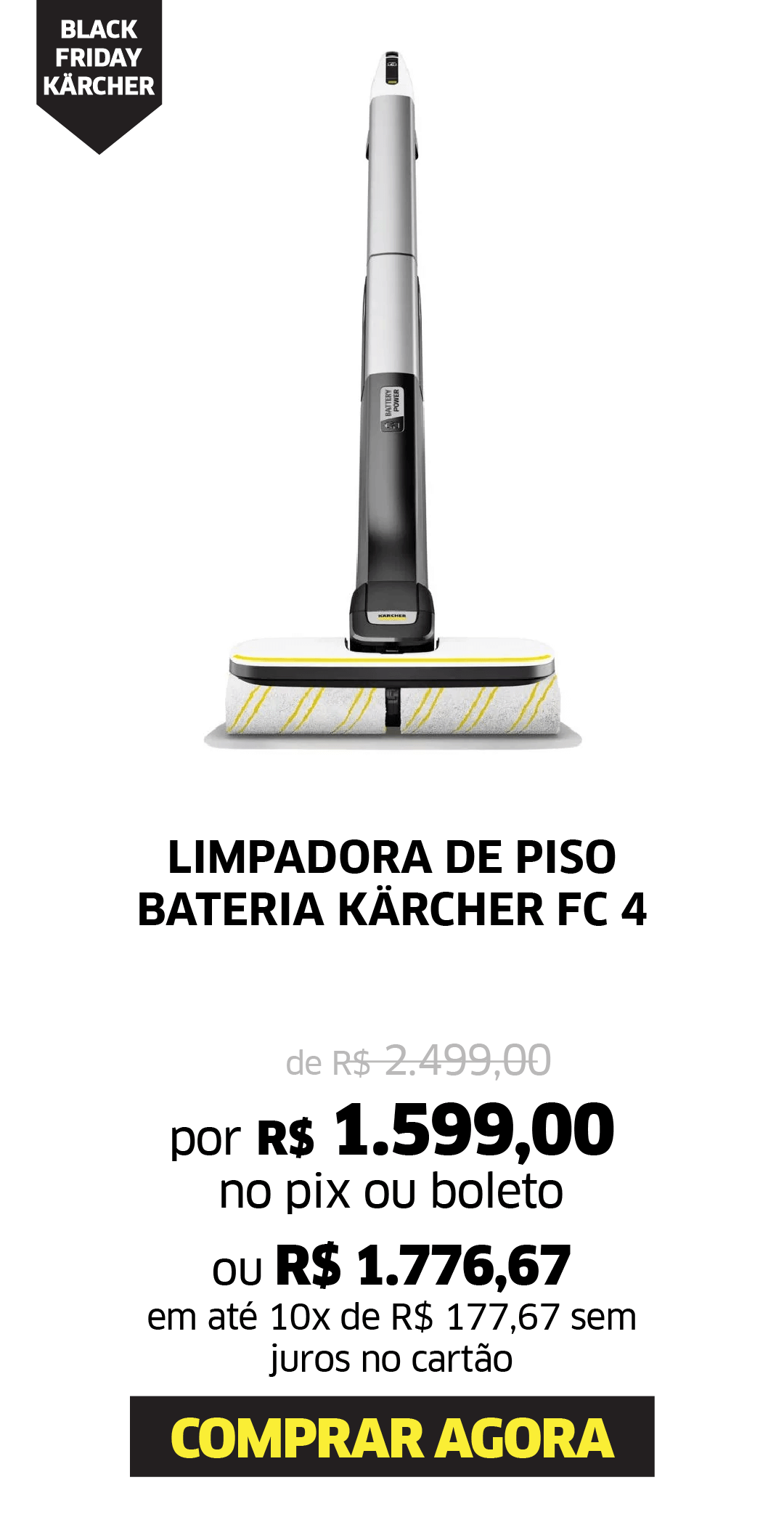 LIMPADORA DE PISO BATERIA KÄRCHER FC 4