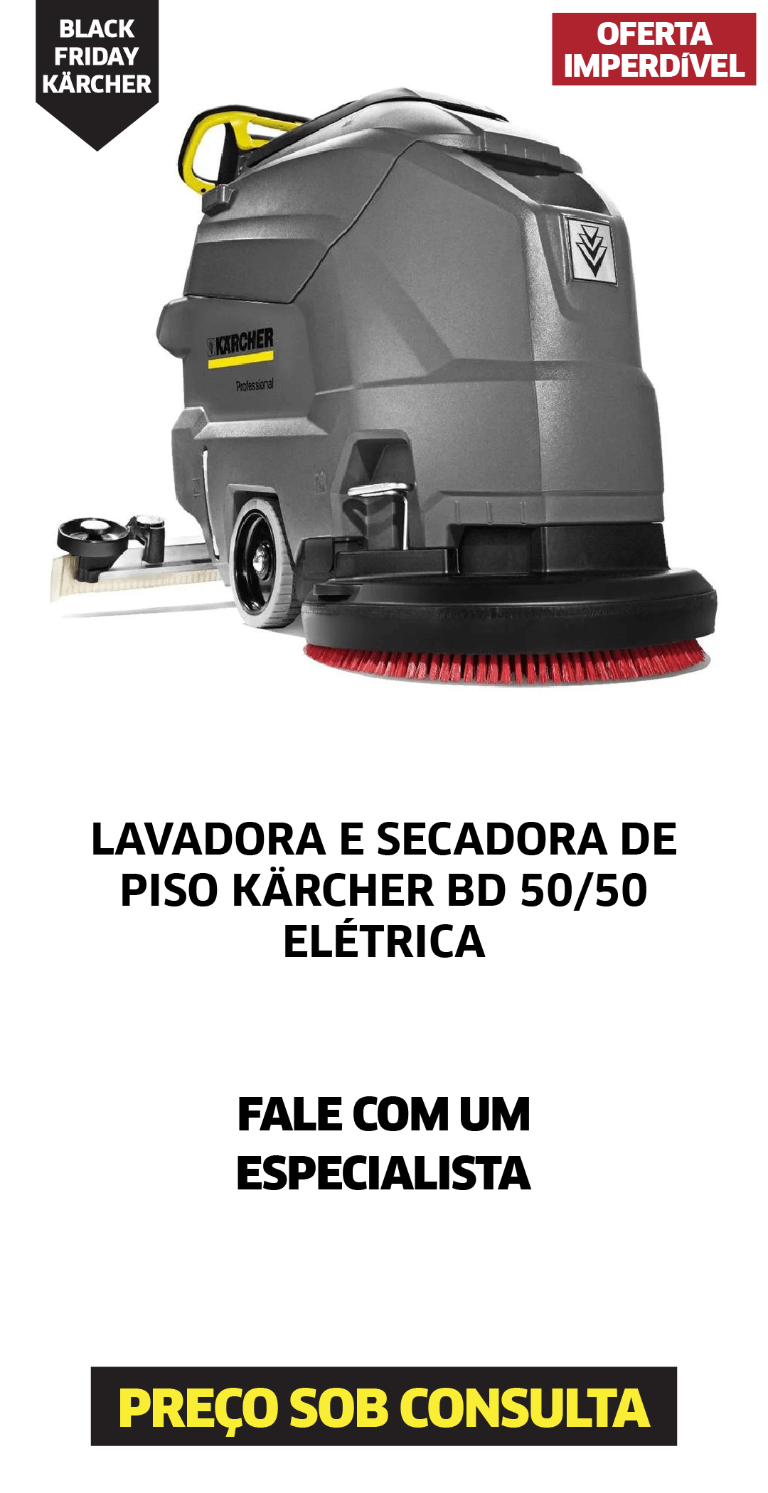 LAVADORA E SECADORA DE PISO KÄRCHER BD 50/50 ELÉTRICA