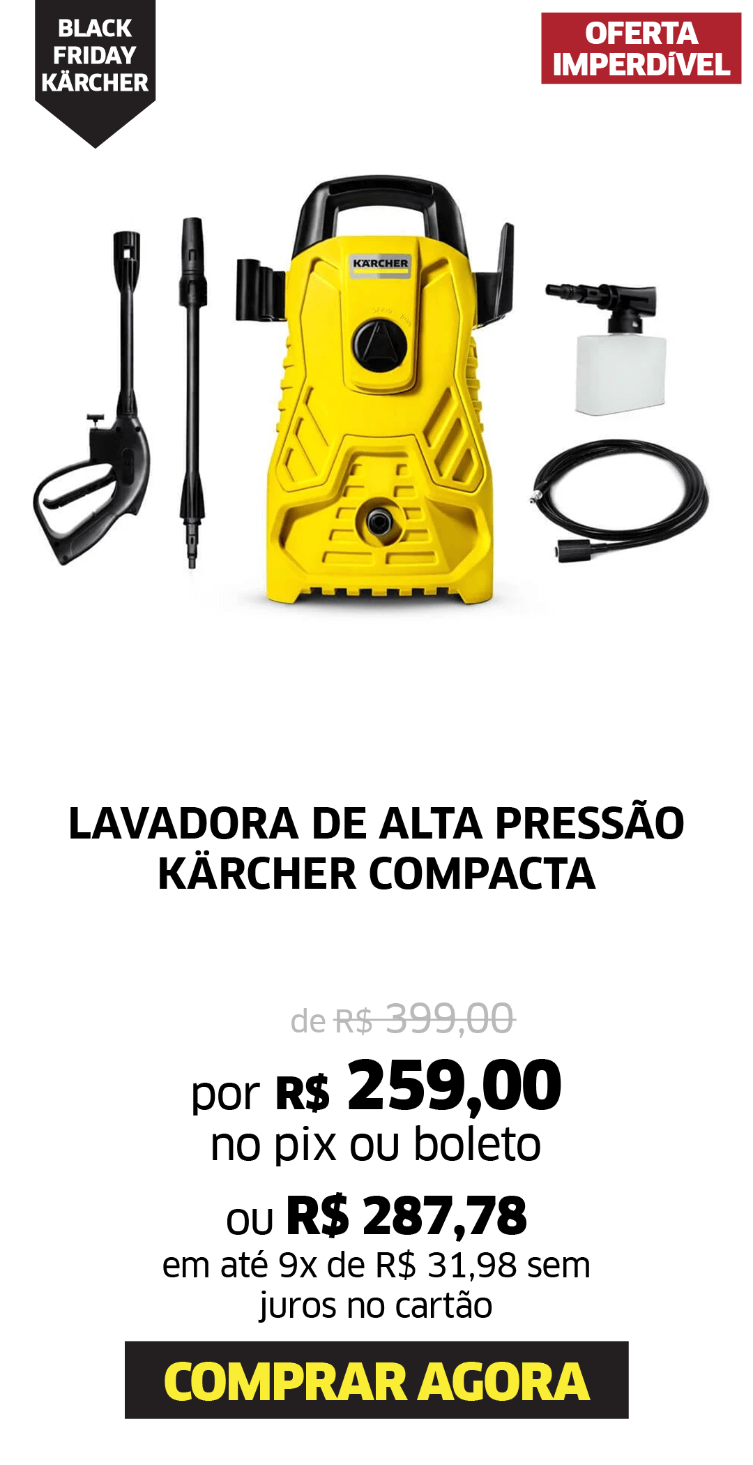 LAVADORA DE ALTA PRESSÃO KARCHER COMPACTA
