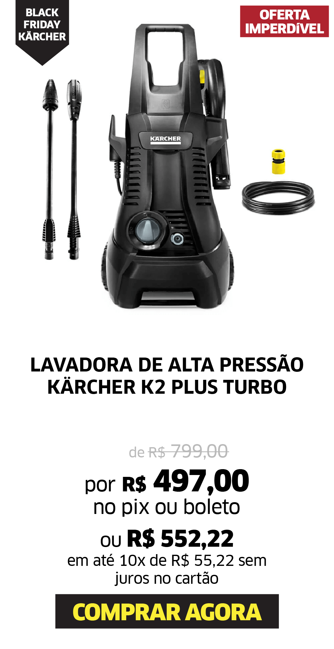 LAVADORA DE ALTA PRESSÃO KÄRCHER K2 PLUS TURBO