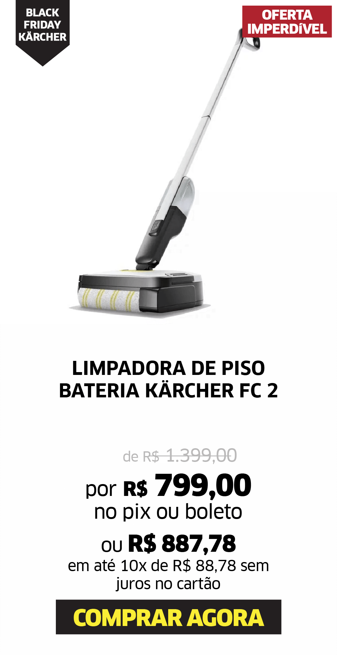 LIMPADORA DE PISO BATERIA KÄRCHER FC 2
