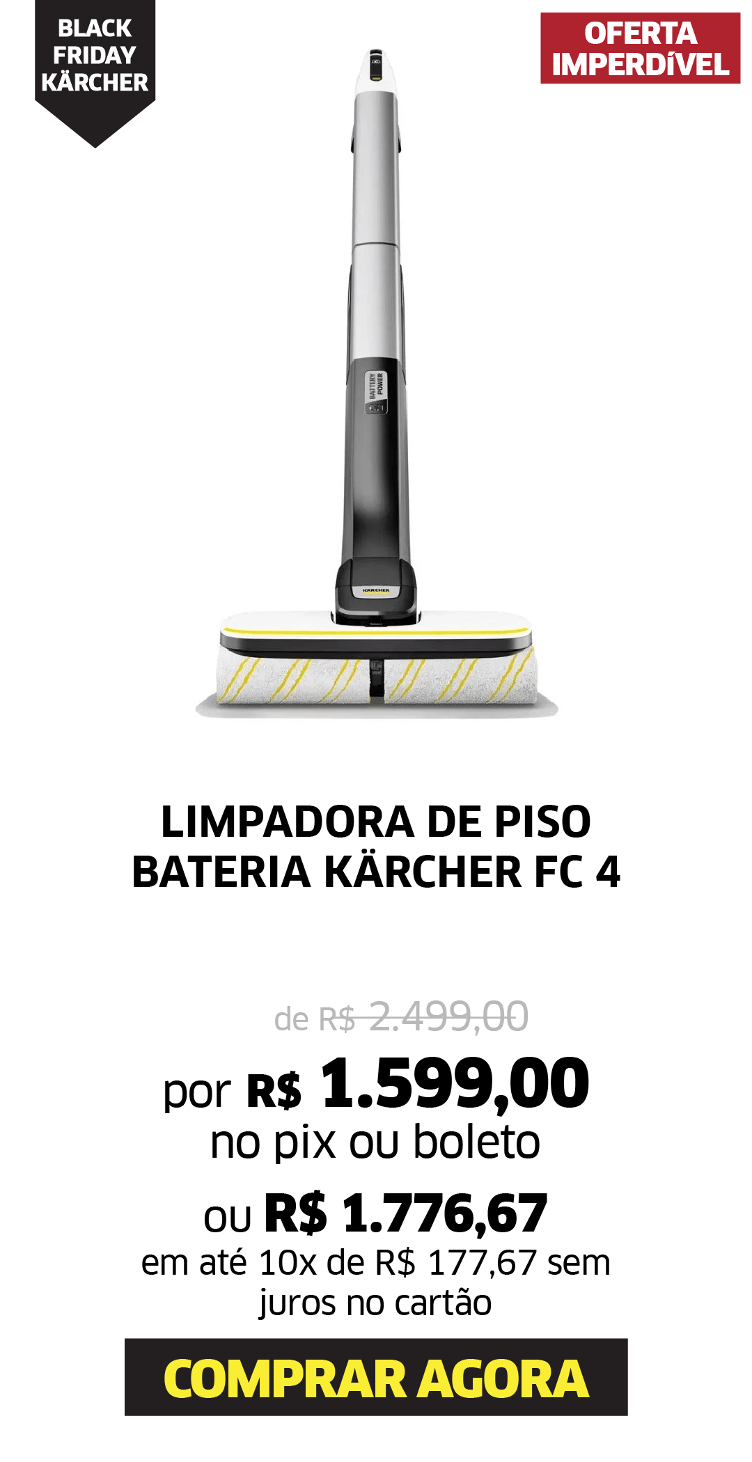 LIMPADORA DE PISO BATERIA KÄRCHER FC 4