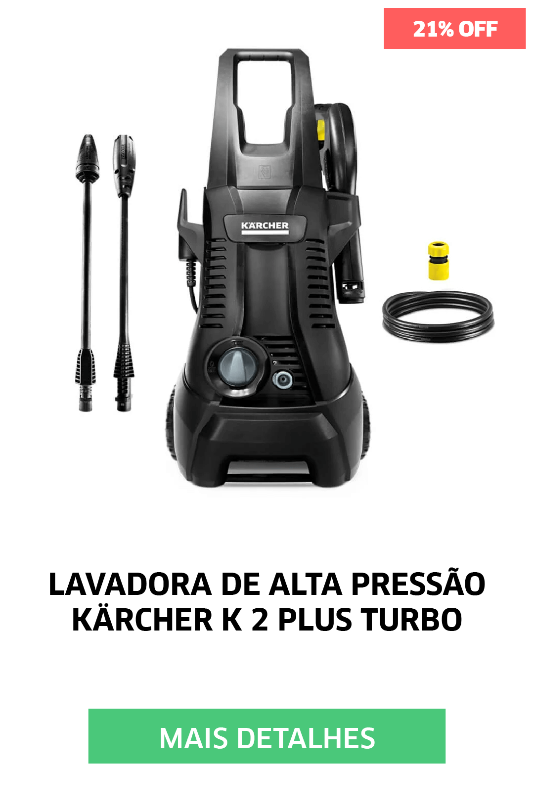 LAVADORA DE ALTA PRESSÃO KARCHER K2 PLUS TURBO