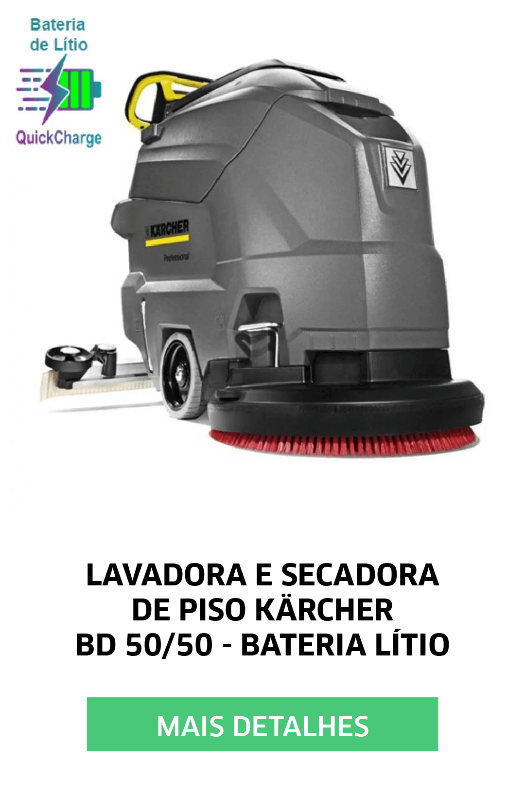 LAVADORA E SECADORA DE PISO KARCHER BD 50/50 - BATERIA LÍTIO