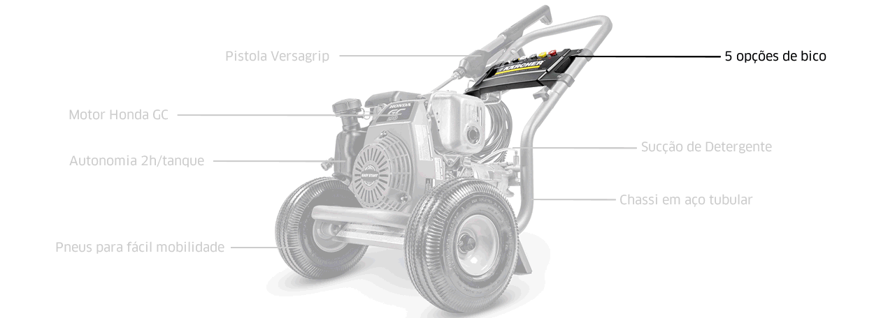Lavadora alta pressão motor combustão Karcher
