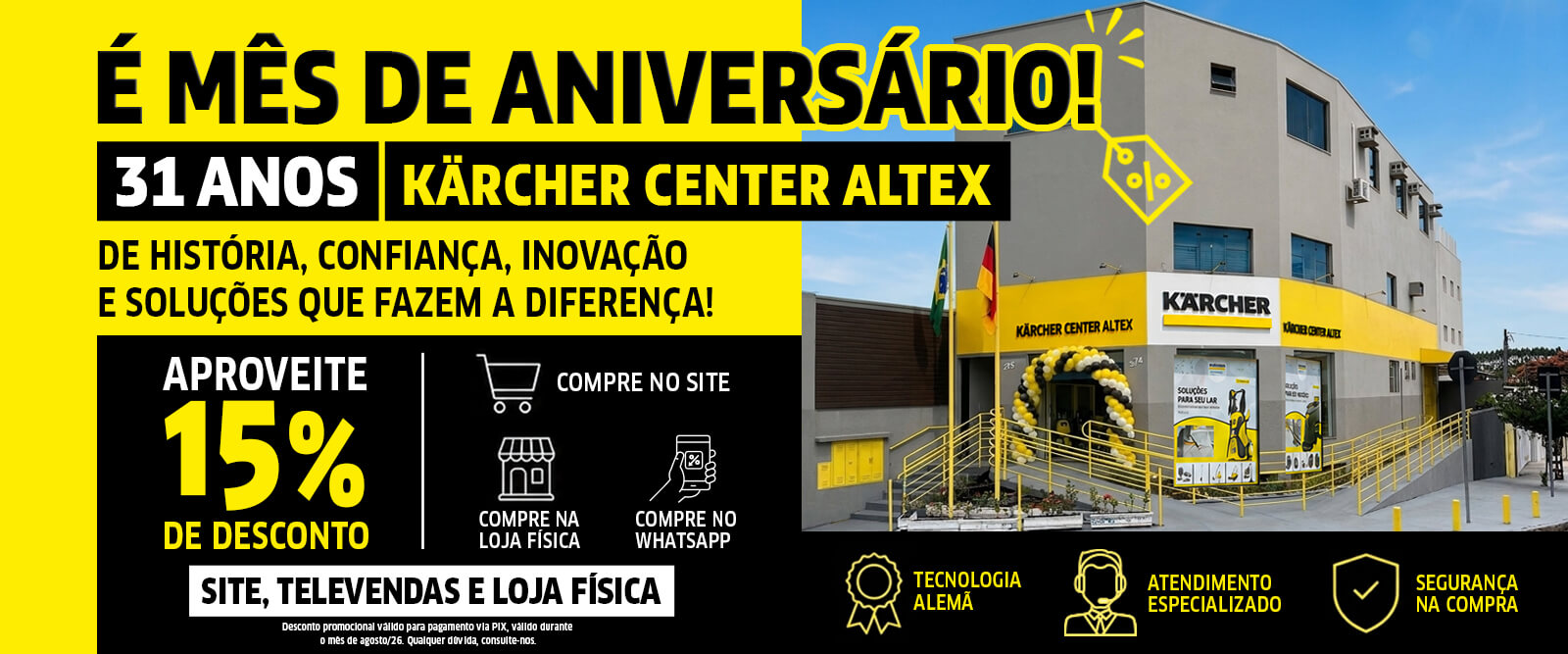 Aniversário Kärcher Center Altex Loja Online Oficial Kärcher